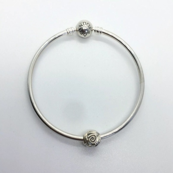 Pandora Jewelry - PANDORA STERLING SILVER `ROSE CHARM AND BRACELET